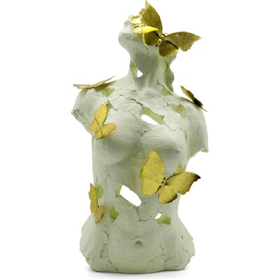 Abstract Naked Women Bust Butterflies Statue Home Decor Resin Sculpture Figurine