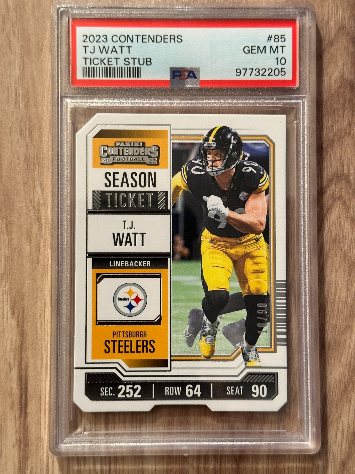 2023 Contenders TJ Watt Ticket Stub PSA 10 GEM MINT PSA 97732205