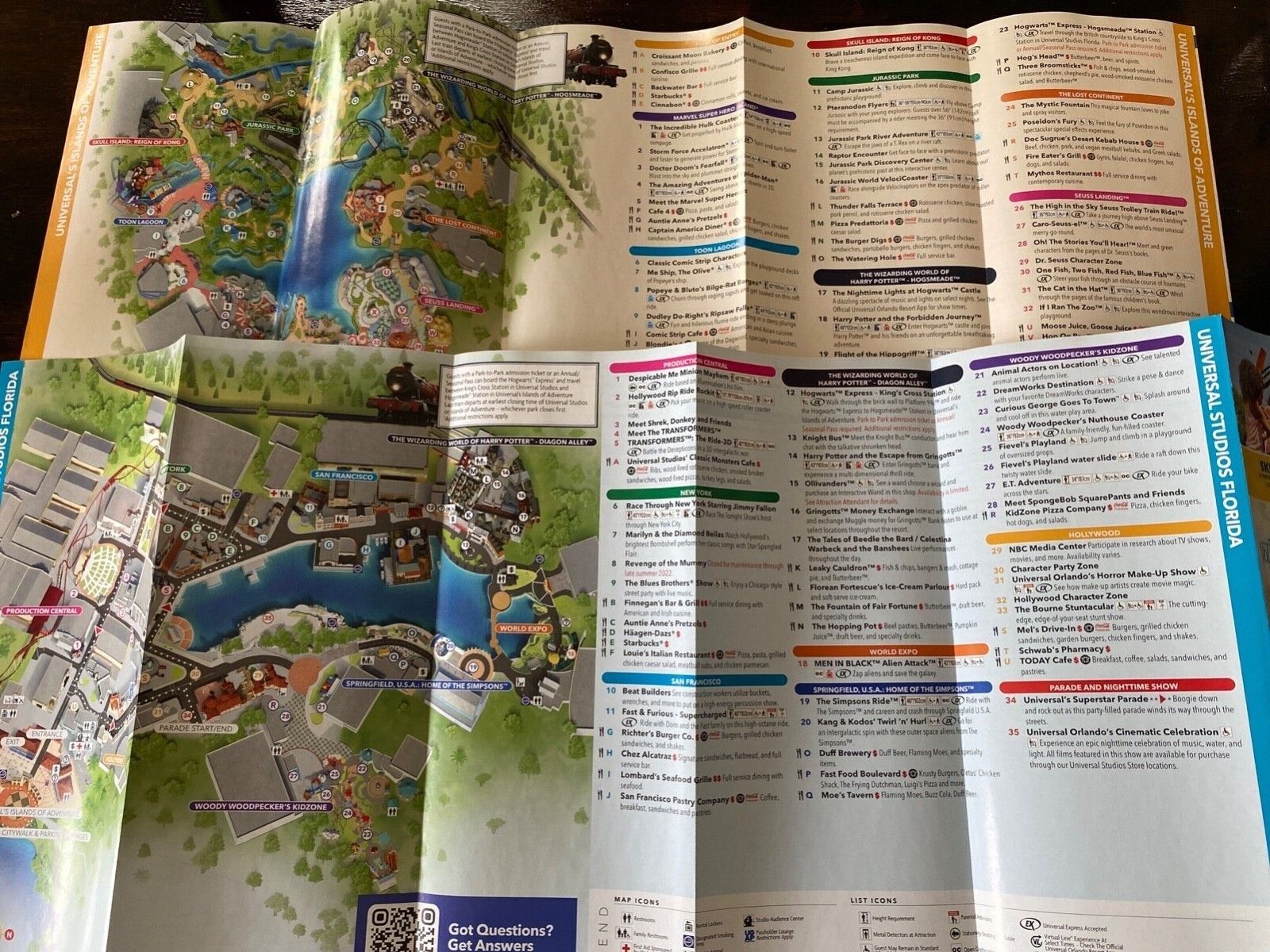 NEW Collectible 2023 Universal Orlando resort 2 Park Guide Map