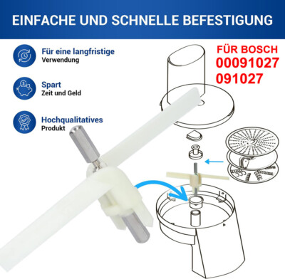 1* Flow Chopper Replacement for Bosch 00091027 091027 Food Processor MUM4 MUM8