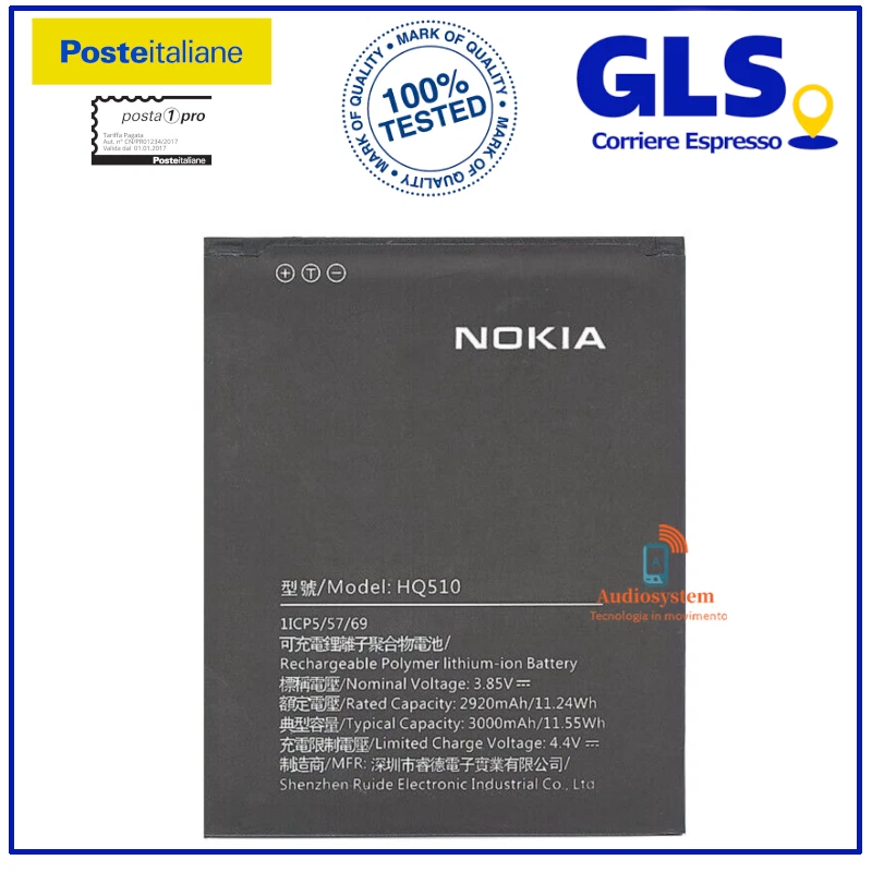 BATTERIA PILA ORIGINALE per NOKIA 2.2 TA-1179 1183 1188 1191 3000MaH HQ510