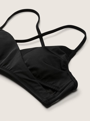 Neu mit Etikett Victoria’s Secret PINK Body Wickel-Bikinioberteil schwarz Bademode Damengröße XS - Bild 6 von 14
