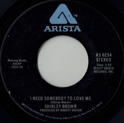 (15) Shirley Brown - I Need Somebody To Love Me / Givin' Up 7'' (US)