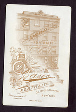 Antique Photo Cabinet Card YOUNG GIRL BACKSTAMP FASHION by DANA PORTRAITS N. Y.
