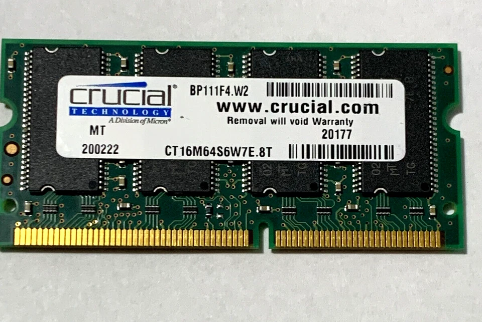 256MB  (2 X 128MB)  128MB MICRON  SO-DIMM SODIMM PC133 SYNCH  Laptop Memory Kit - Image 4 of 4