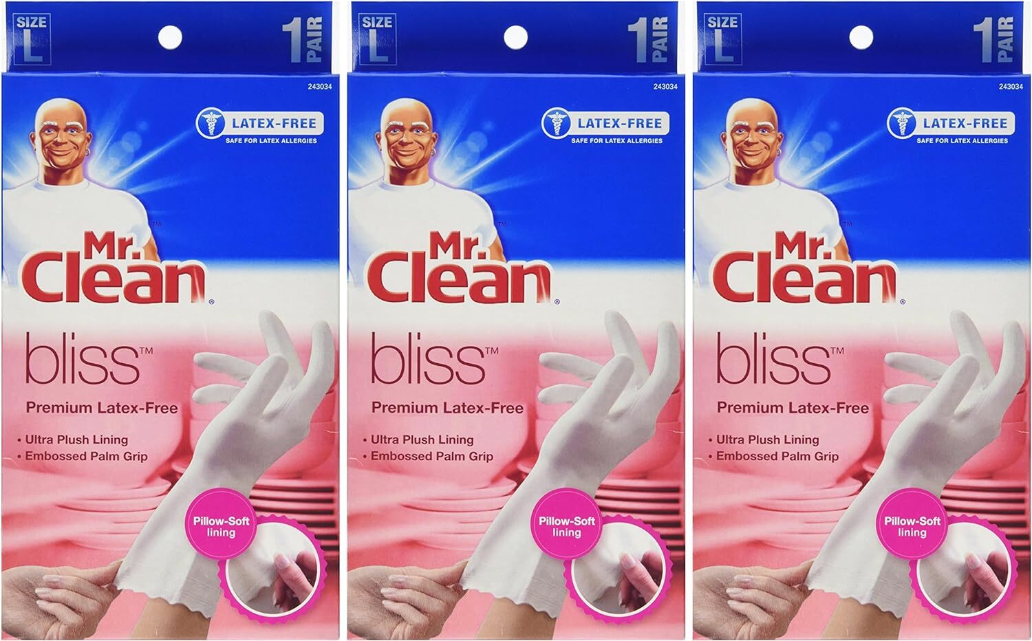 Bliss Premium Latex-Free Gloves Large 3 Pairs 243034