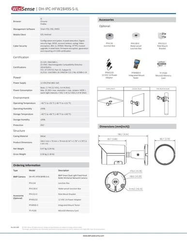 Dahua AI 8MP Full-Color Built-in Mic PoE IPC-HFW2849S-S-IL IP Bullet Camera US - Picture 20 of 20