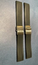 Silicone Watch Band 22mm With Deployment Buckle.