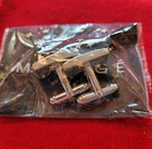 Mestige Brand  Brushed Finish Silver Tone Cufflinks With Swarovski Crystals — photo 5