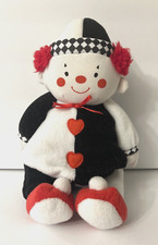 Muñeco de peluche de colección Baby Gund Twinky payaso sonajero negro blanco rojo corazones 5702