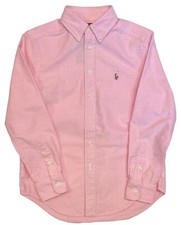 Polo Ralph Lauren Boys Long Sleeve Oxford Shirt Size 8 Small Pink