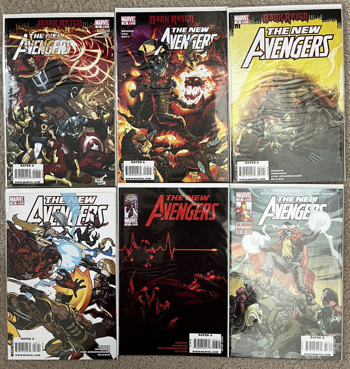 NEW AVENGERS (1st 2005)  53 54 55 56 57 58 6 Comic Lot Marvel Dark Reign