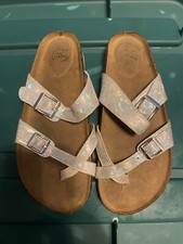 Girl s Wonder Nation Brown Gray Strap Sandals Size 4