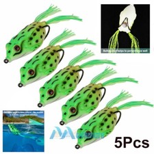 LOT 5X 5.5cm Frog Topwater Crankbait Fishing Lures Dual Hooks Bass Bait Tackles