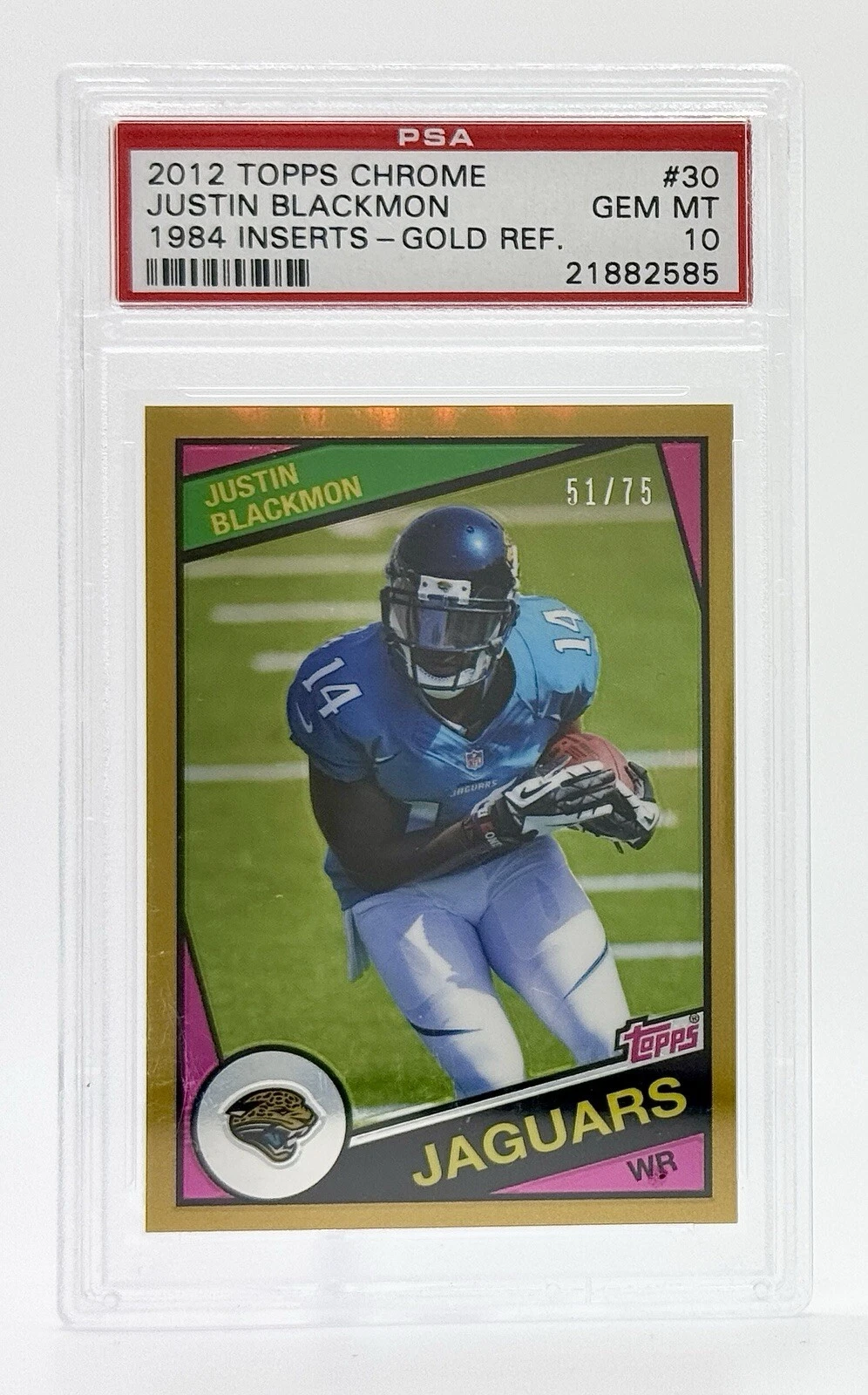 Justin Blackmon Topps Chrome 1984 Inserts #30 Gold Refractor