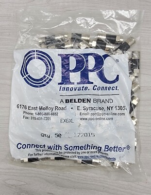 50 PPC EX6XL PLUS COAX RG6 F COMPRESSION CONNECTORS Approved DirecTV Dish
