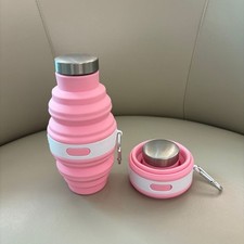 1PC 475ml Hiking Cups Collapsible Water Bottles Travel Tools Silicone Drink