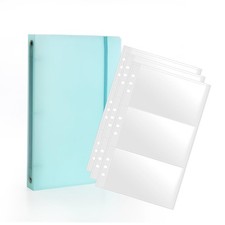 3 5 index card Binder organizer with 3-Pocket Double-Sided 3 5 inches, white