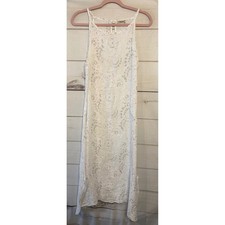 Lungo L Arno White Lace Overlay Midi Dress Italy Size L