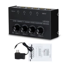 4 Channels Mini Stereo Headphone Ultra-Compact Audio Amplifier Accessories
