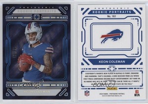 2024 Panini Photogenic Rookie Portrait Blue /99 Keon Coleman #161 Rookie RC