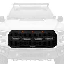 For Ford F-150 17-20 Main Grille 1-pc Revolver Series Black Honeycomb Laser Cut For Ford F-150 17-20 Main Grille 1-pc Revolver Series Black Honeycomb Laser Cut
