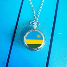 Rwanda Flag Pocket Watch. Rwandan Gift for Him. Patriotic Christmas Gift.