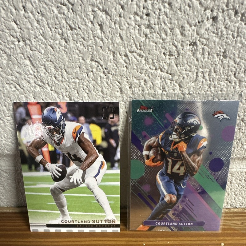 Topps Courtland Sutton Denver Broncos Card Lot Finest Performance 2024 2 Cards