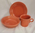Fiesta 3 Piece Persimmon Salad Plate Cereal Bowl O Ring Mug Set Fiestaware