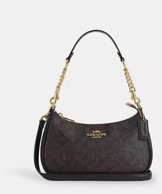 COACH.CA548 テリ アンダーアームバッグ COACH CA548 Teri Shoulder Bag In Signature Canvas/Gold/Walnut