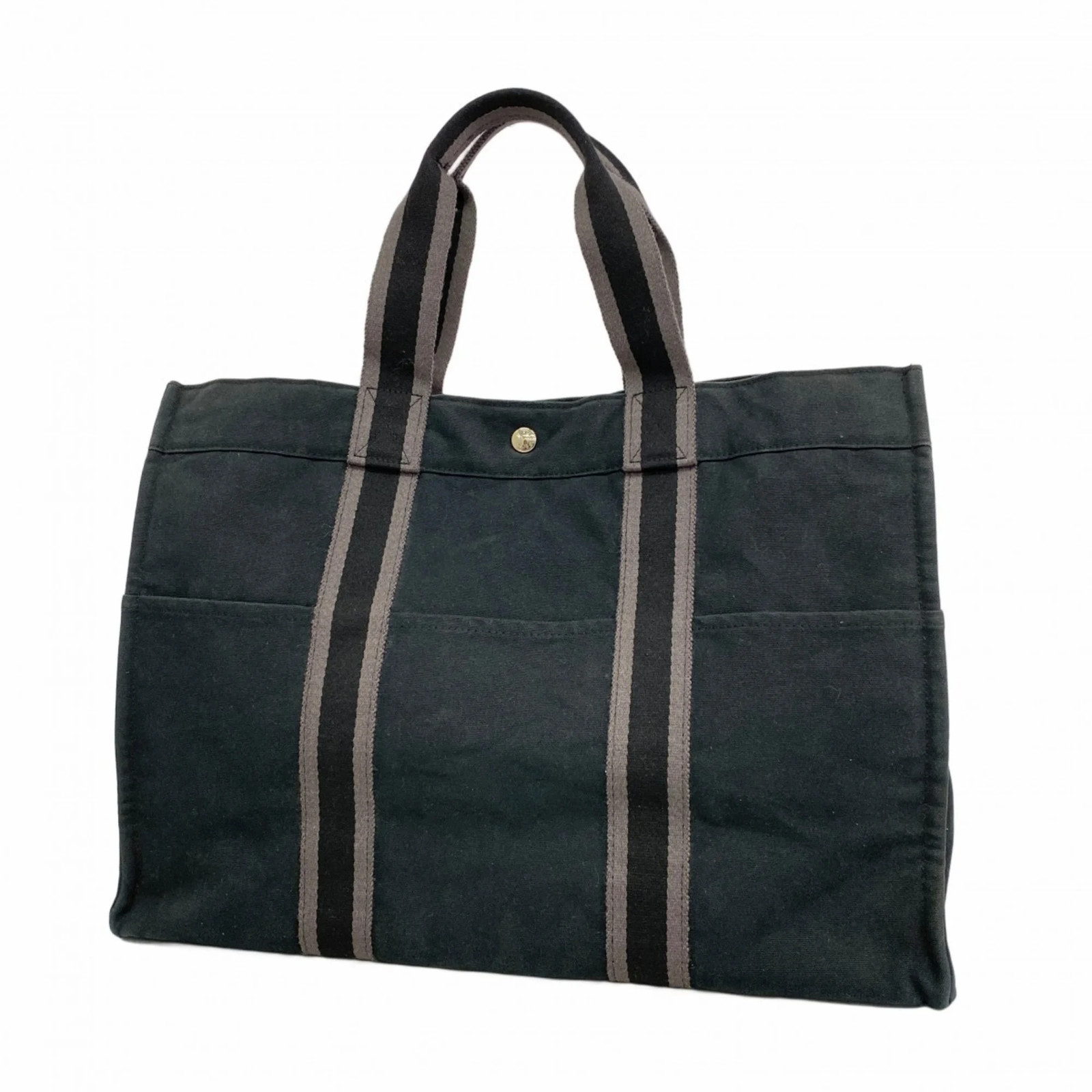 Hermes Hermès Foule GM Tote Bag, Canvas, Black, Men's and Women's GZl1fcc2