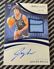 Jaylen Wells 2024-25 Panini Immaculate Collection Rookie Patch Auto 21/49 RC