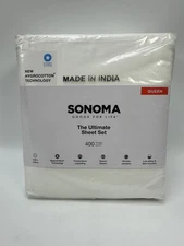 Sonoma Goods For Life 400 TC Ultimate Sheet Set QUEEN White 4pcs