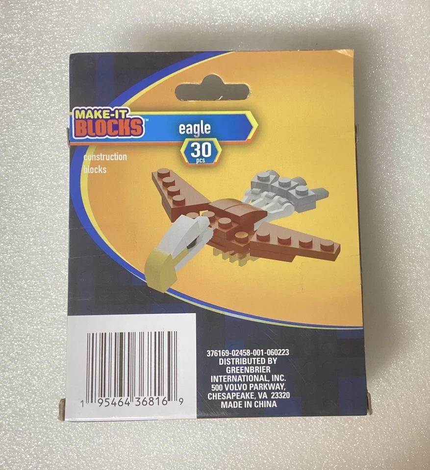 Make-It Blocks Eagle Set 30pc Sealed Bag Open Box Compatible w/ Major Brands - Image 2 of 4