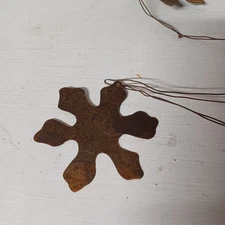 Rustic Metal 4" Snowflake Garland Wire Christmas Ornaments Primitive Country