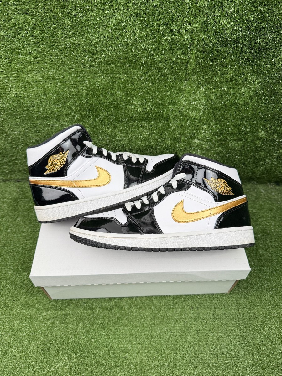 Size 9 - Jordan 1 Mid SE Patent Black Gold 192500794302| eBay