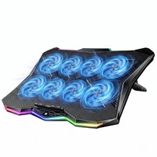RGB Laptop Cooling Pad with 8 Fans for 15.6-17.3 Inch Laptops - Ultra Quiet  Ad