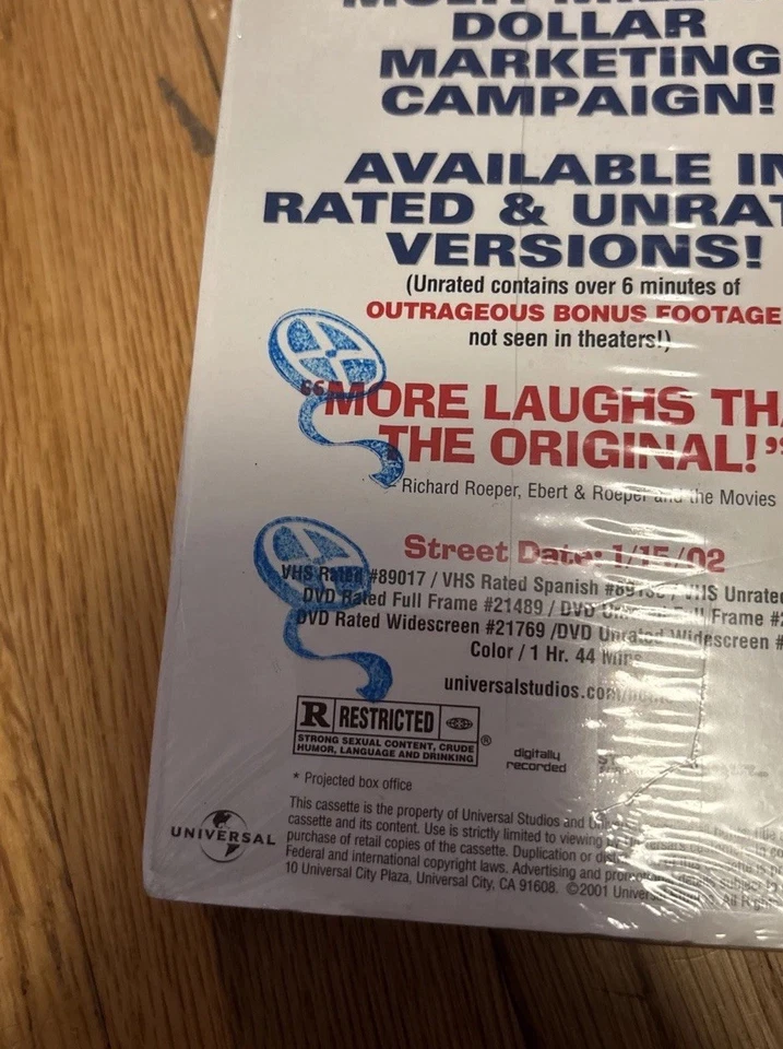 American Pie 2 VHS Promotional Screener Cassette SEALED ULTRA RARE Watermarked - Image 3 of 4