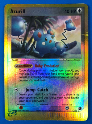 Azurill 31/100 Reverse Holo Pokemon EX Sandstorm 2003 Vintage MP/HP