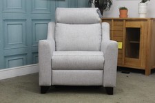PARKER KNOLL BODELLA ELECTRIC ARMCHAIR IN EDITH SILVER FABRIC. RRP £1479.