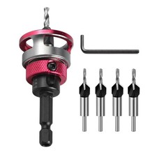 6PCS Adjustable Wood Drill Bit Set for Countersinking Screw Heads in Materials