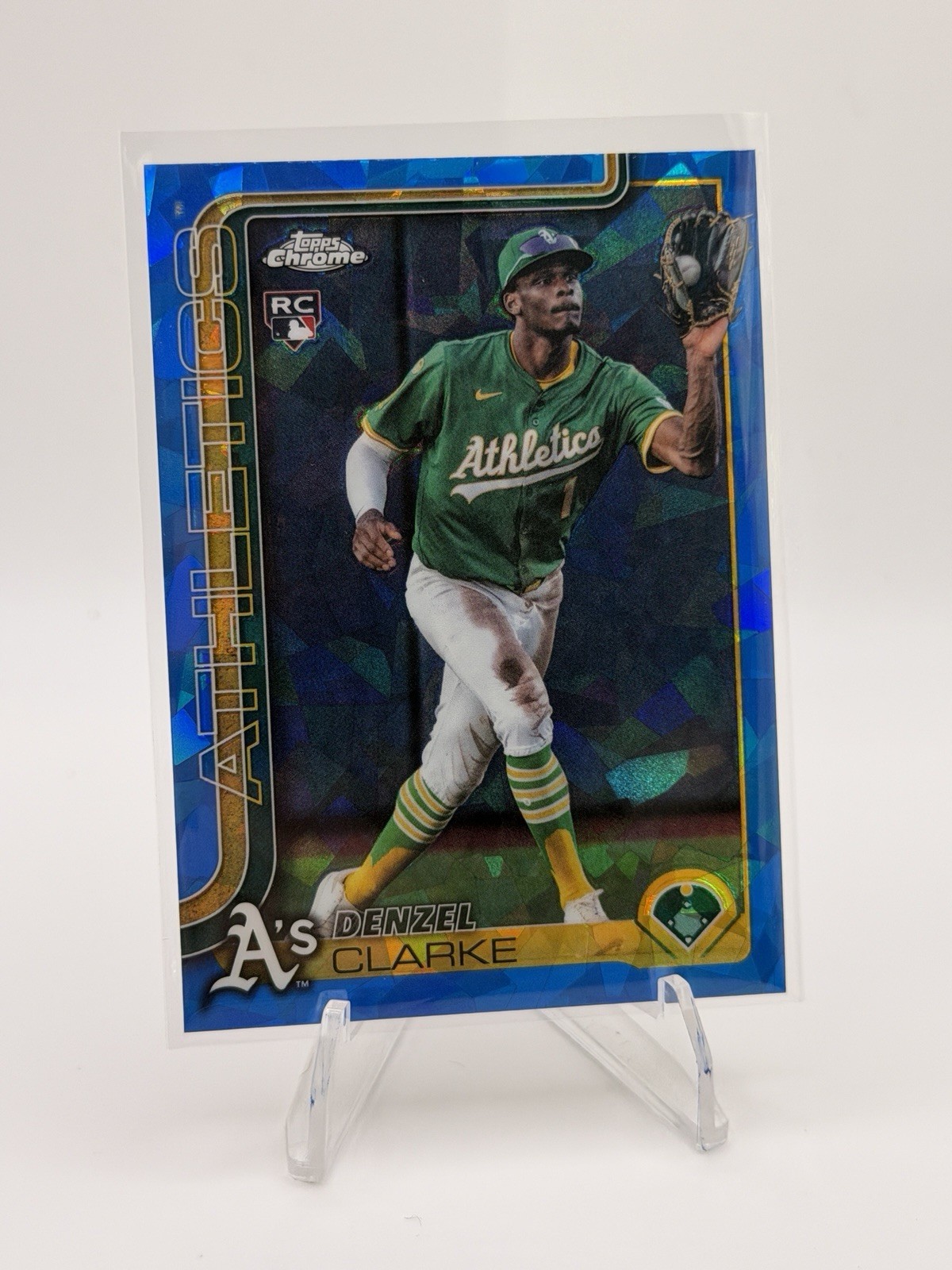 2025 Topps Chrome Update Sapphire Denzel Clarke #USC15 Rookie Oakland Athletics