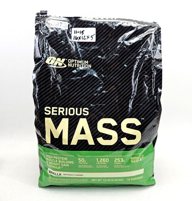 Optimum Nutrition Serious Mass 18May26 Protein Vanilla 12lb Weight Gainer