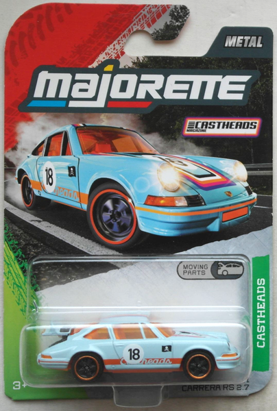 Majorette Castheads Premium Cars Porsche 911 Carrera RS 2.7 Hellblau/Orange OVP-image