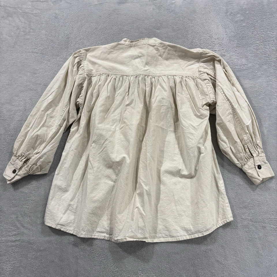 SAY Bohemian Blouse Women XL Beige Colonial Shirt Vintage Boho - Image 4 of 4