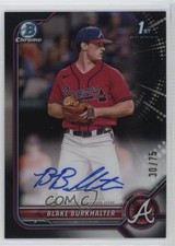 2022 Bowman Draft Chrome Pick Black Refractor 30/75 Blake Burkhalter Auto 3hd