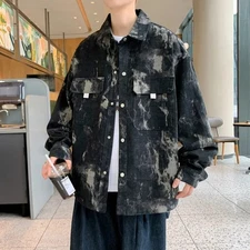 Luxury Men Denim Jacket Fashion Loose Casual Trendy High Street Retro Jean Coat