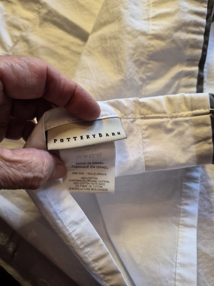 Cortina de ducha de algodón Pottery Barn Decorator gris 72" cuadrada Foto 4 de 4