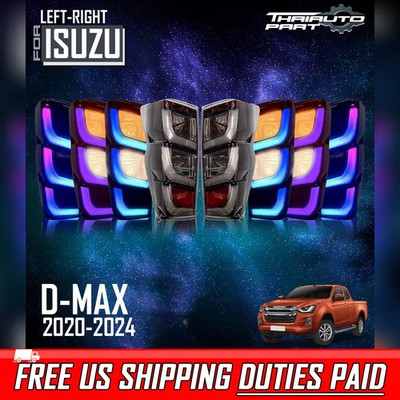 For Isuzu D-max 2020-2024 Pair LR Tail Lamp Rear Light RGB Color LED Assembly