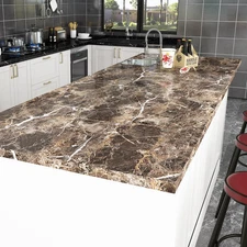 Self Adhesive Wallpaper for Kitchen Counter Top Covers Marble Contact Paper P...